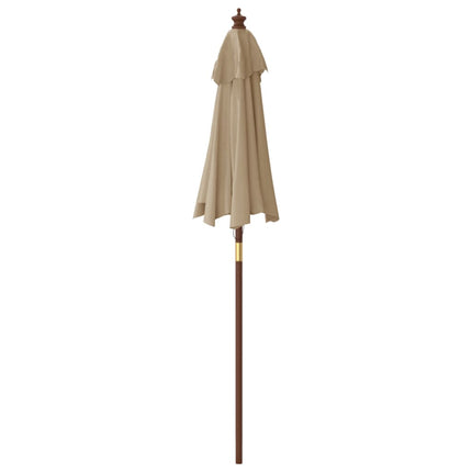 Parasoll med trästång 196x231 cm mullvadsbrun
