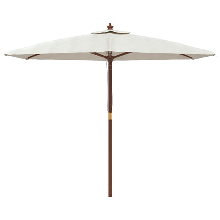 Parasoll med trästång 299x240 cm sandfärgad