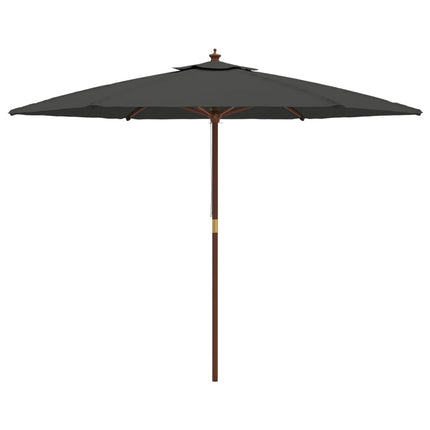 Parasoll med trästång 299x240 cm antracit