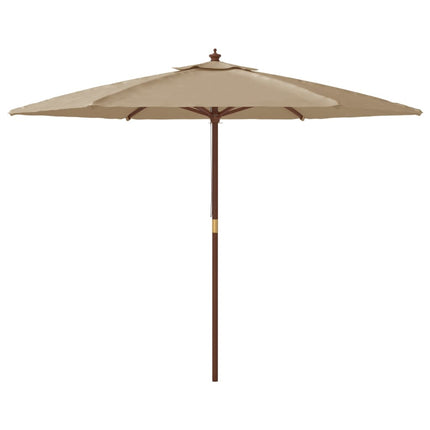 Parasoll med trästång 299x240 cm taupe