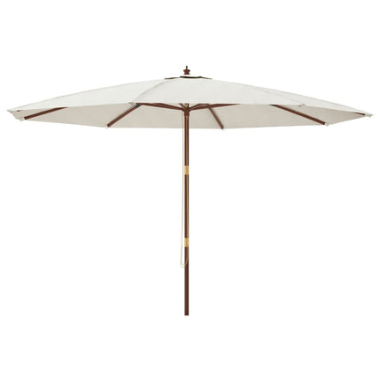 Parasoll med trästång 400x273 cm sandfärgad