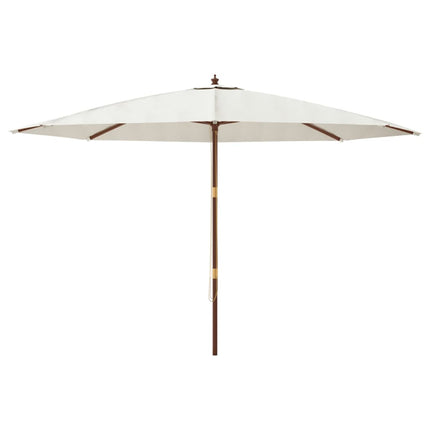 Parasoll med trästång 400x273 cm sandfärgad