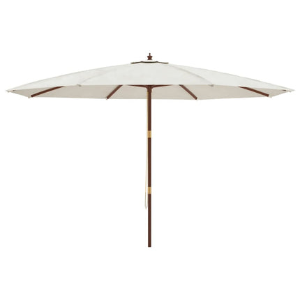 Parasoll med trästång 400x273 cm sandfärgad