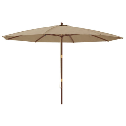Parasoll med trästång 400x273 cm taupe