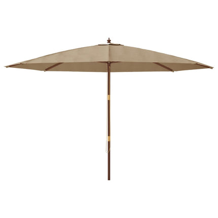 Parasoll med trästång 400x273 cm taupe