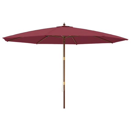 Parasoll med trästång 400x273 cm vinröd