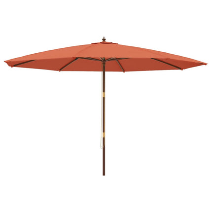 Parasoll med trästång 400x273 cm terrakotta