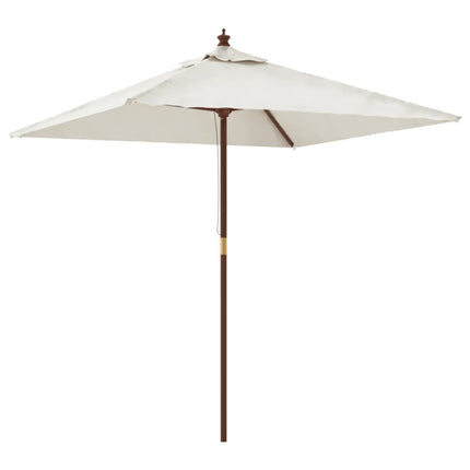 Parasoll med trästång 198x198x231 cm sandvit