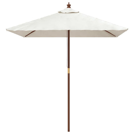 Parasoll med trästång 198x198x231 cm sandvit