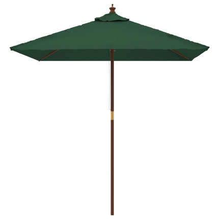 Parasoll med trästång 198x198x231 cm grön