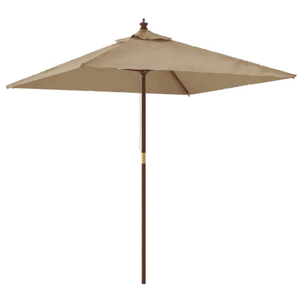 Parasoll med trästång 198x198x231 cm mullvadsbrun
