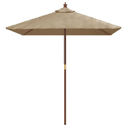 Parasoll med trästång 198x198x231 cm mullvadsbrun