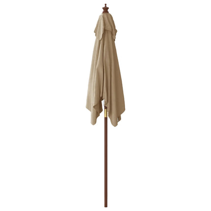 Parasoll med trästång 198x198x231 cm mullvadsbrun