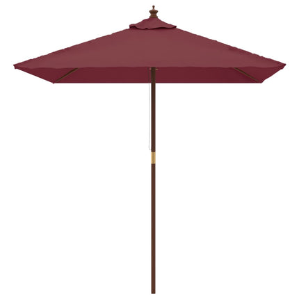 Parasoll med trästång 198x198x231 cm vinröd