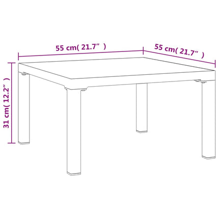Loungebord grå 55x55x31 cm DPC och stål