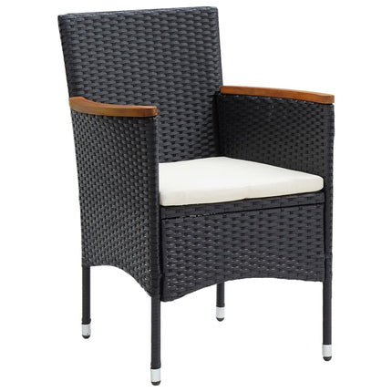 Matgrupp för trädgården med dynor 5 delar svart