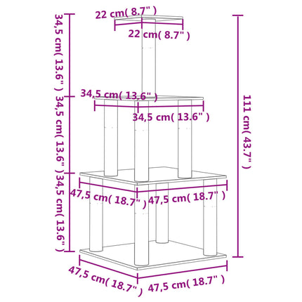 Klösträd med sisalpelare gräddvit 111 cm