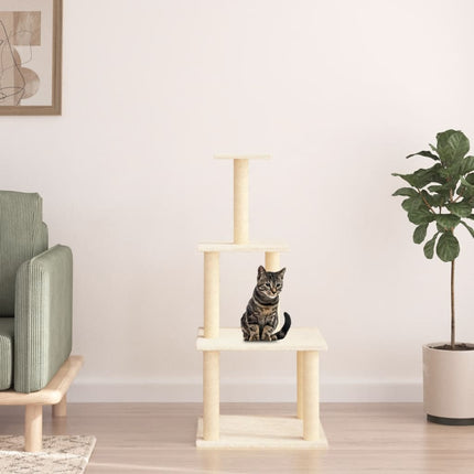 Klösträd med sisalpelare gräddvit 111 cm