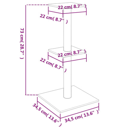 Klösträd med sisalpelare ljusgrå 73 cm