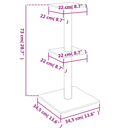 Klösträd med sisalpelare mörkgrå 73 cm