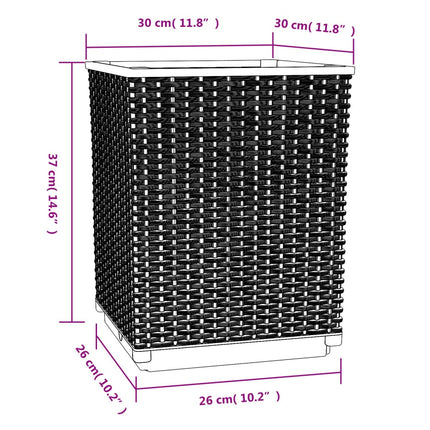 Odlingslådor 2 st svart 30x30x37 cm polypropylen
