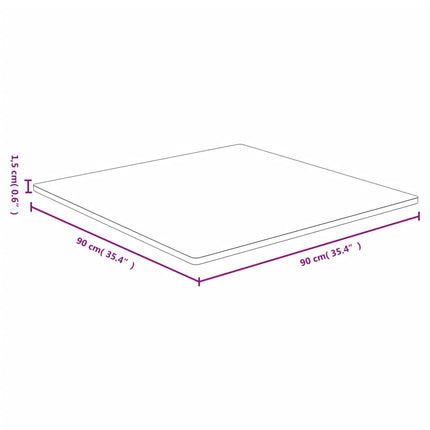 Bordsskiva 90x90x1,5 cm bambu