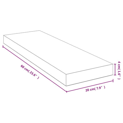 Vägghylla 60x20x4 cm bambu