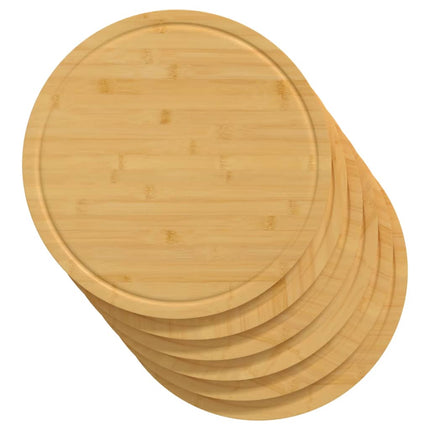 Skärbrädor 6 st Ø30x1,5 cm bambu