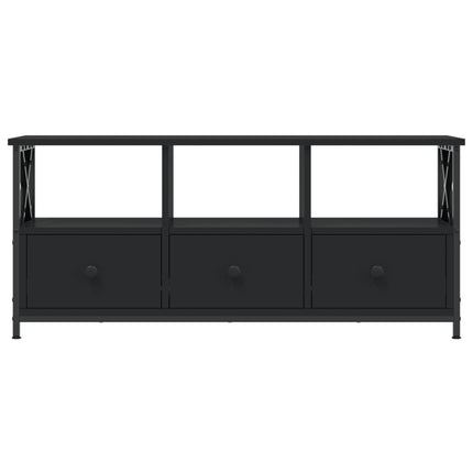 Tv-bänk svart 102x33x45 cm konstruerat trä & järn