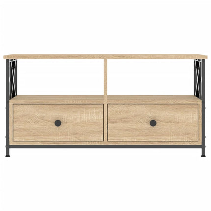 Tv-bänk sonoma-ek 90x33x45 cm konstruerat trä & järn