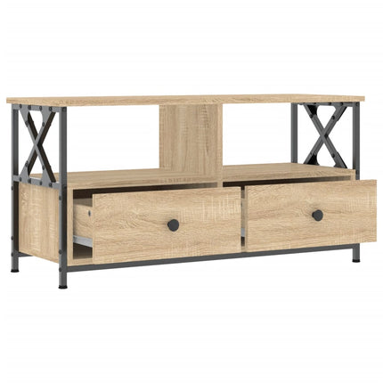 Tv-bänk sonoma-ek 90x33x45 cm konstruerat trä & järn