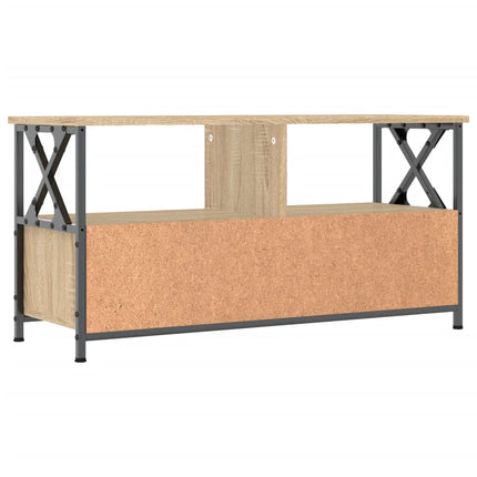 Tv-bänk sonoma-ek 90x33x45 cm konstruerat trä & järn