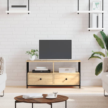 Tv-bänk sonoma-ek 90x33x45 cm konstruerat trä & järn