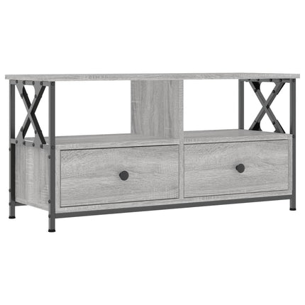 Tv-bänk grå sonoma 90x33x45 cm konstruerat trä & järn