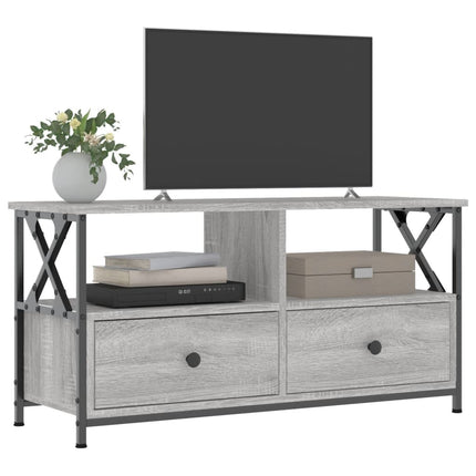 Tv-bänk grå sonoma 90x33x45 cm konstruerat trä & järn
