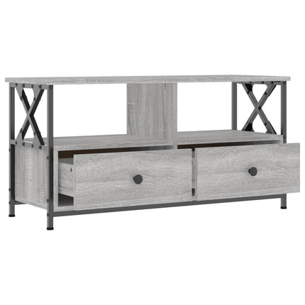 Tv-bänk grå sonoma 90x33x45 cm konstruerat trä & järn