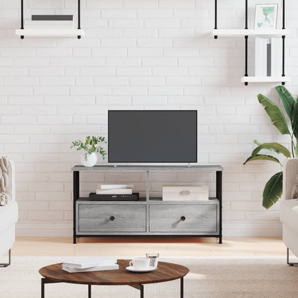 Tv-bänk grå sonoma 90x33x45 cm konstruerat trä & järn