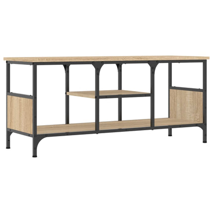 Tv-bänk sonoma-ek 100x35x45 cm konstruerat trä & järn
