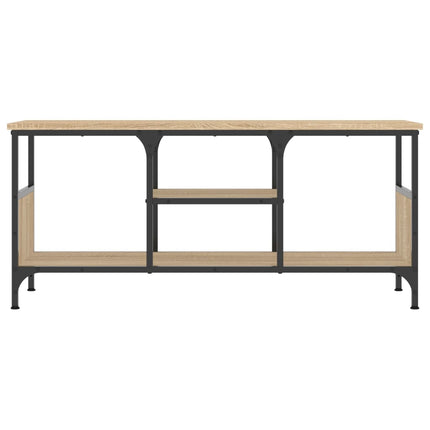 Tv-bänk sonoma-ek 100x35x45 cm konstruerat trä & järn