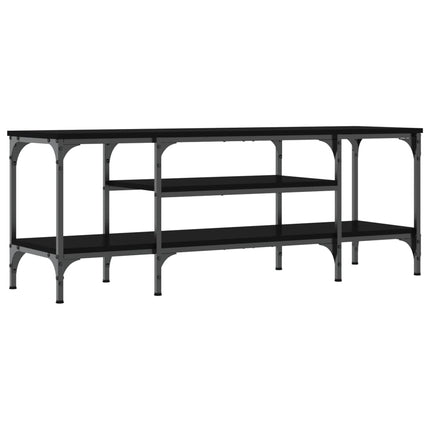 Tv-bänk svart 121x35x45 cm konstruerat trä & järn