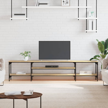 Tv-bänk sonoma-ek 201x35x45 cm konstruerat trä & järn