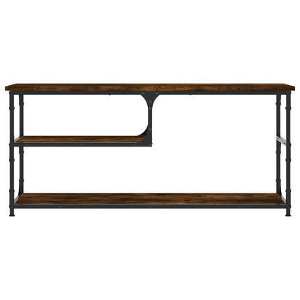 Tv-bänk rökfärgad ek 103x38x46,5 cm konstruerat trä och stål