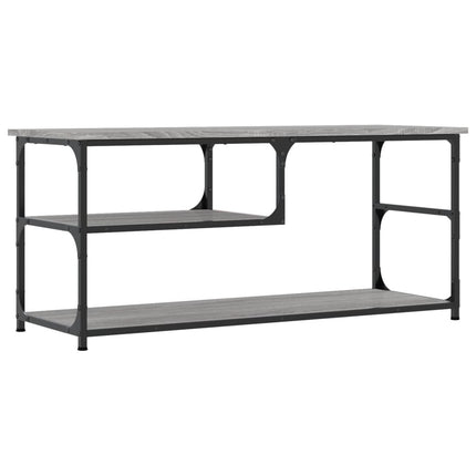 Tv-bänk grå sonoma 103x38x46,5 cm konstruerat trä och stål