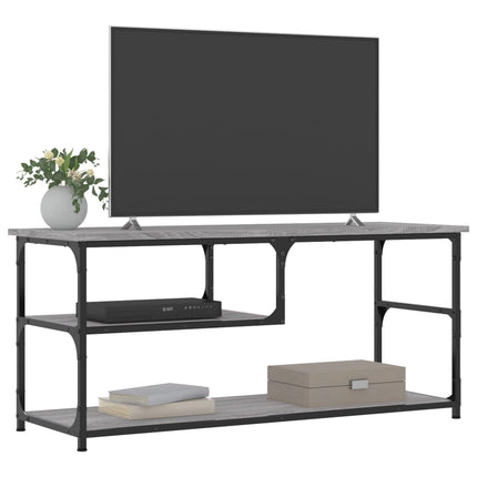 Tv-bänk grå sonoma 103x38x46,5 cm konstruerat trä och stål