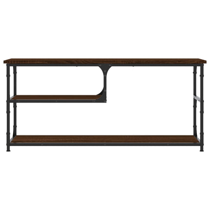 Tv-bänk brun ek 103x38x46,5 cm konstruerat trä och stål