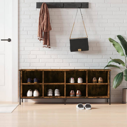 Skohylla rökfärgad ek 131x35x50 cm konstruerat trä