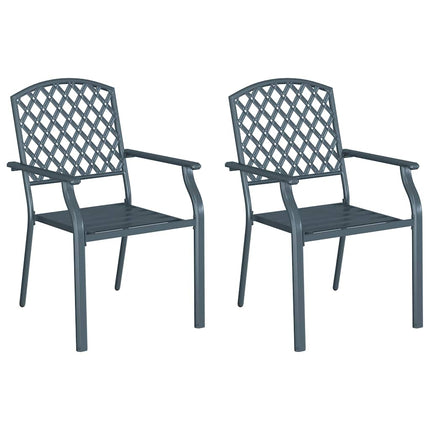 Trädgård Stol 2 pcs Antracit 56 x 65 x 89 cm Stål
