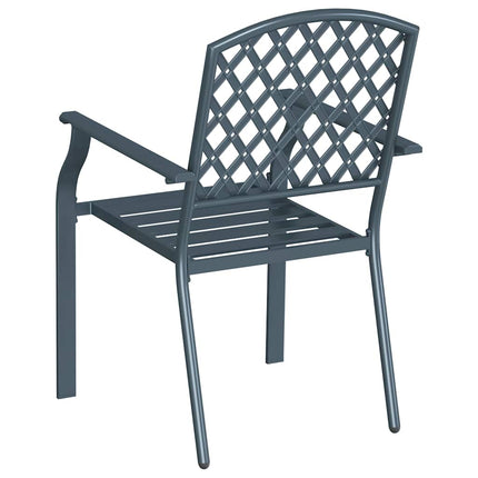 Trädgård Stol 2 pcs Antracit 56 x 65 x 89 cm Stål