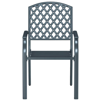 Trädgård Stol 2 pcs Antracit 56 x 65 x 89 cm Stål