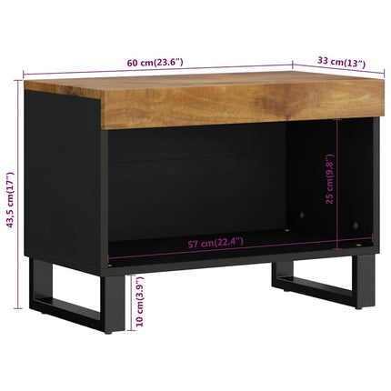 Tv-bänk 60x33x43,5 cm massivt mangoträ